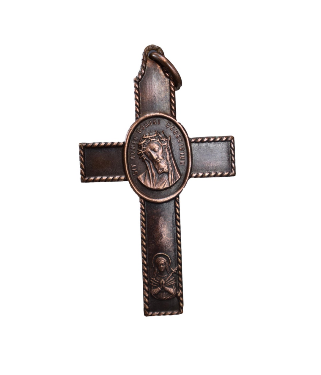 Holy Face of Jesus Pendant Jesus Cross Mater Dolorosa Vintage Chalice