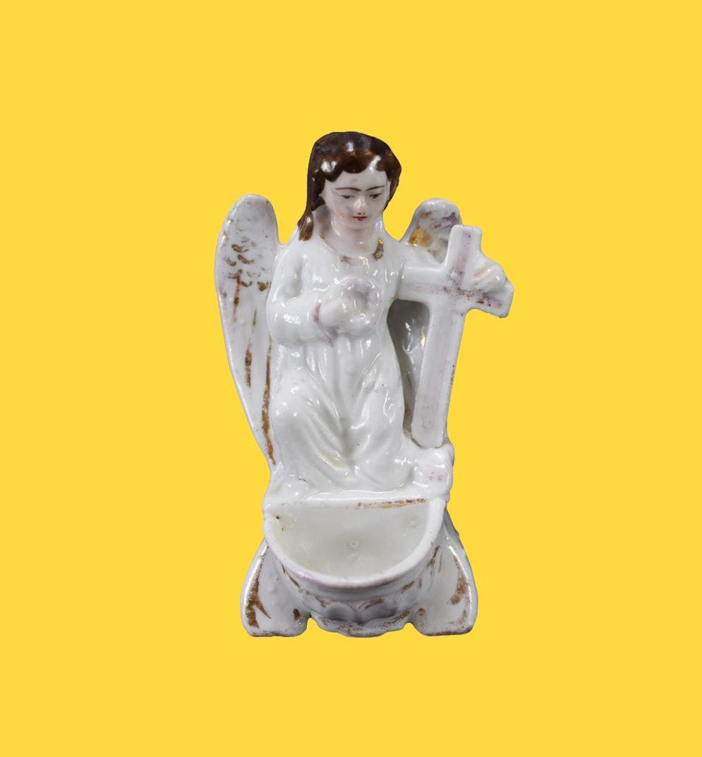 Angel Holy Water Font Porcelaine de Paris