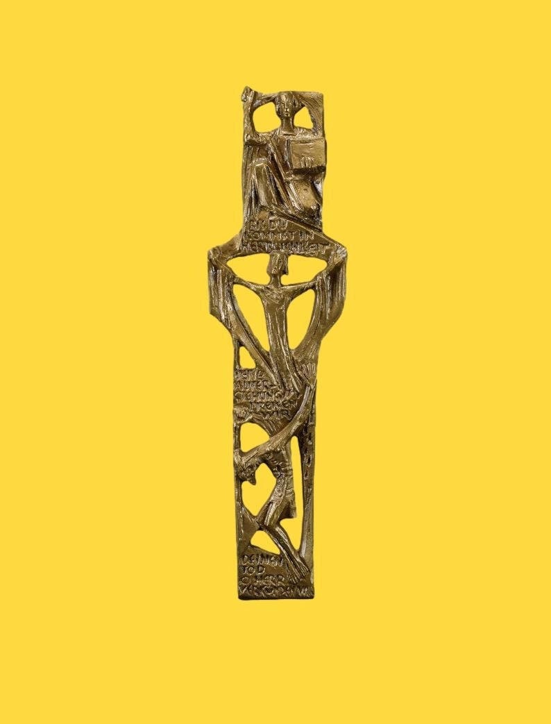 18 Mur de Bronze Moderne Allemand Croix Jésus Crucifix