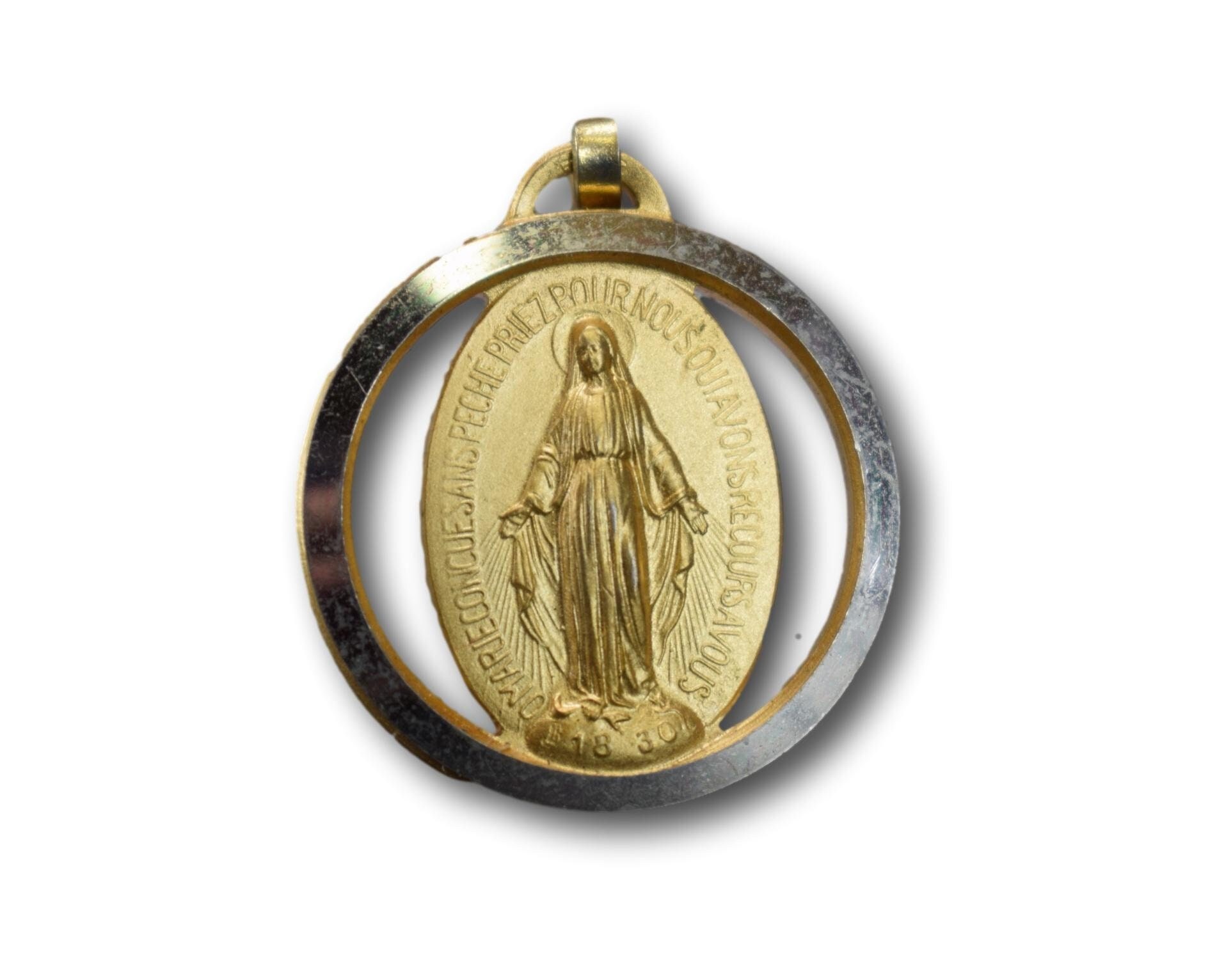 Extra Large Miraculrous Medal, Sterling Silver 925 Our Lady of