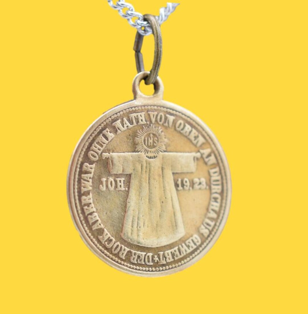 Antique Holy Tunic of Jesus Christ Reliquary Medal Pendant Etsy