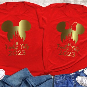 Disney Family Trip 2023 Couple Shirts Disneyworld Gold Foil - Etsy