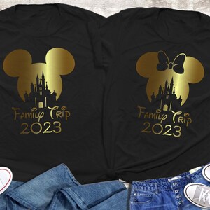 Disney Family Trip 2023 Couple Shirts Disneyworld Gold Foil - Etsy
