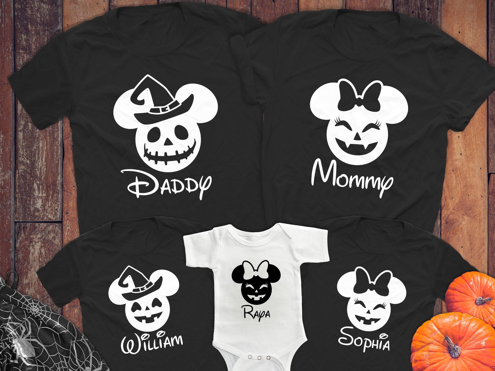 Discover Custom Disney Halloween Mickey und Minnie Kürbis T-Shirt