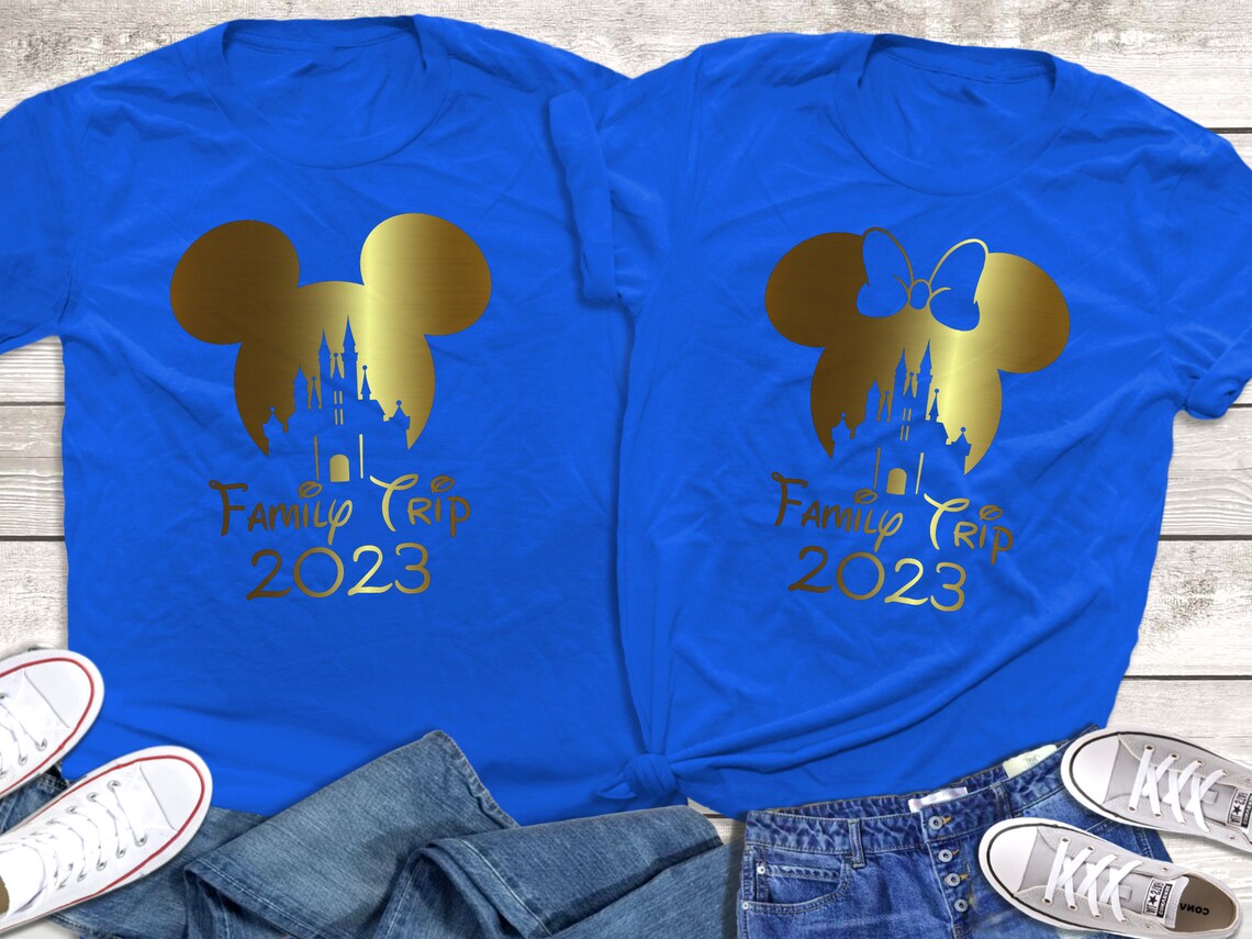 Disney Family Trip 2023 Couple Shirts Disneyworld Gold Foil - Etsy