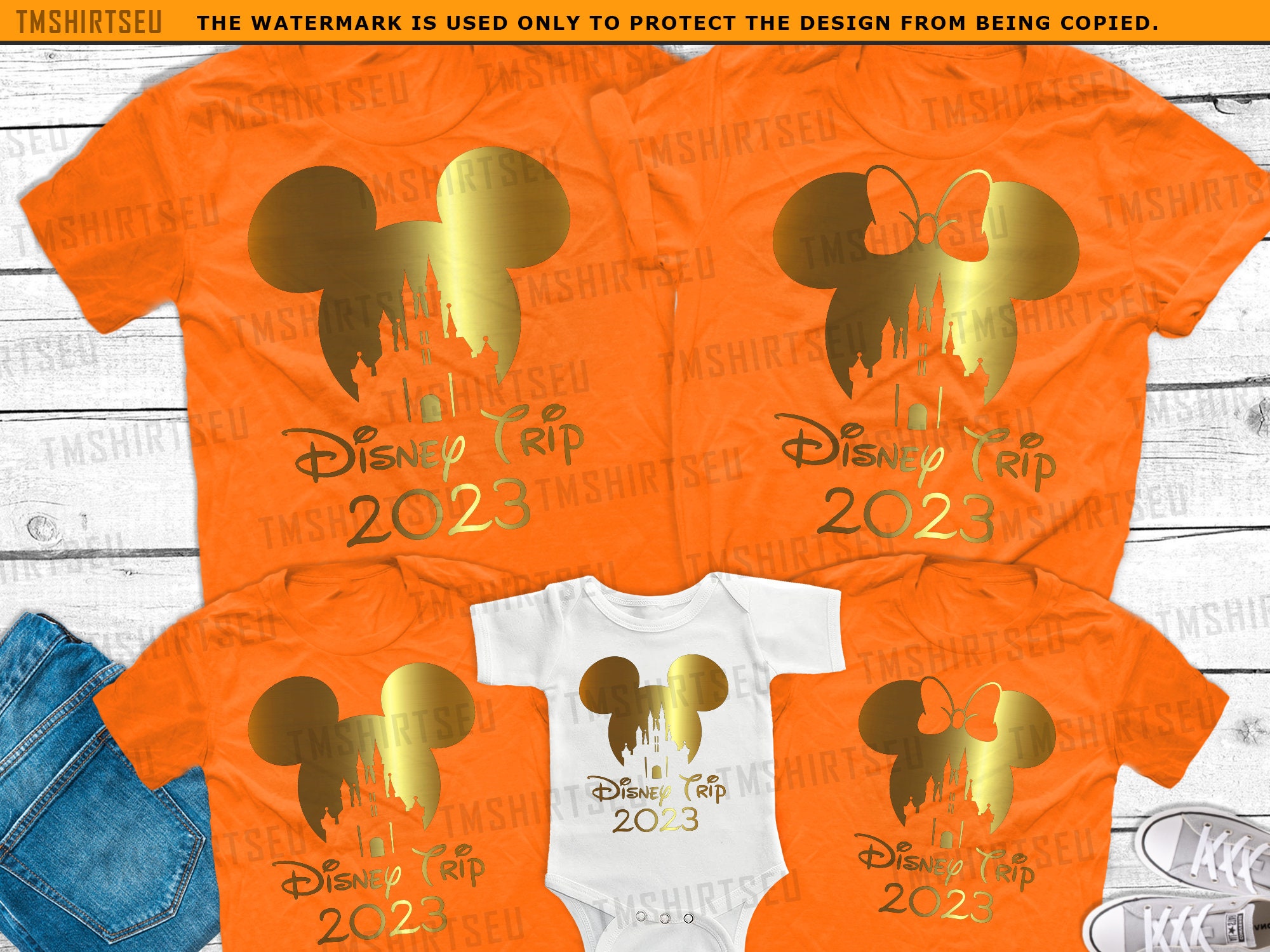 Disney Castle Family Trip 2023 Shirts, Disneyworld Gold Foil Shirts ...