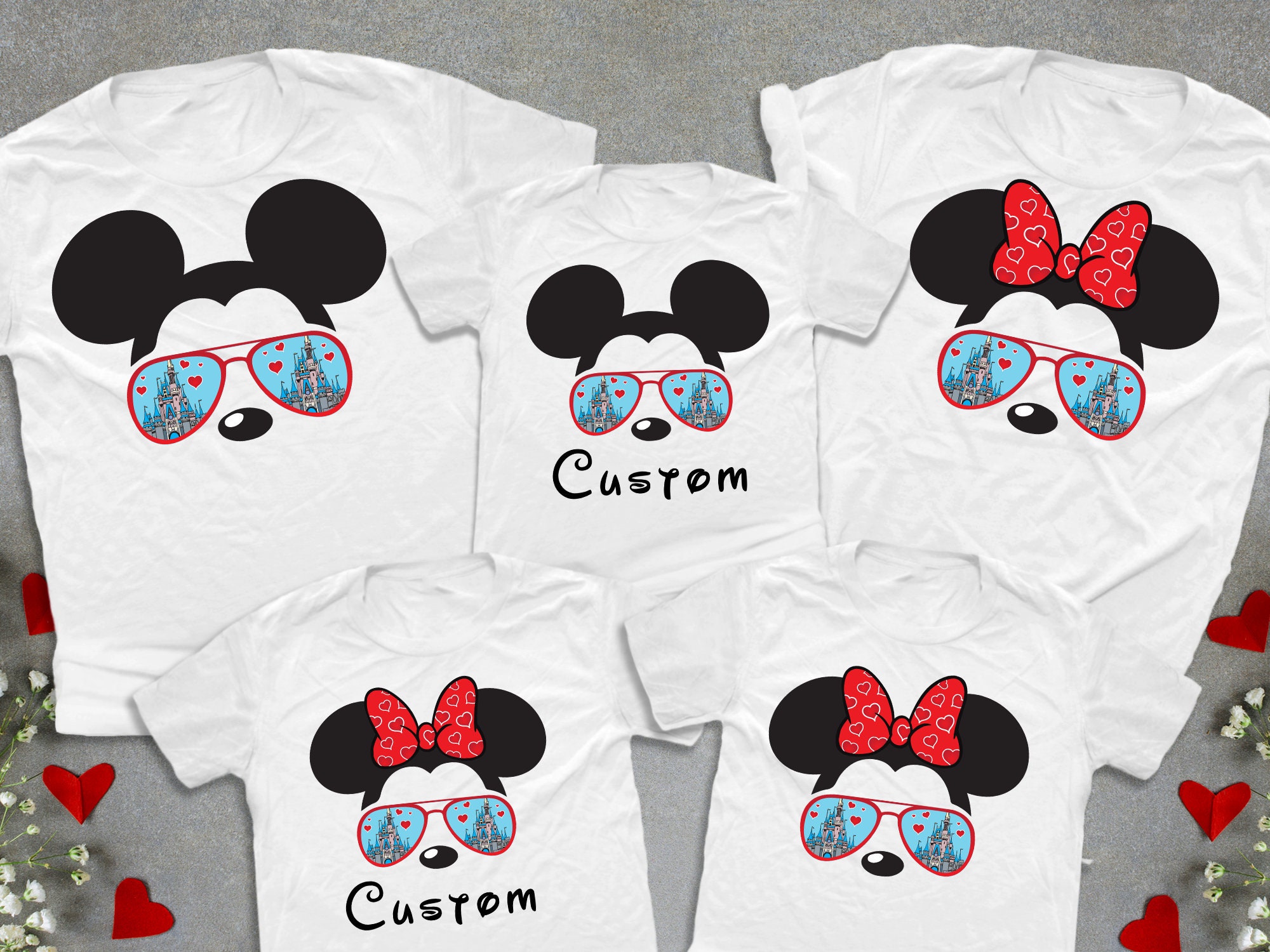 Discover Personalisierte Namen Disney Valentinstag Familie T-Shirt