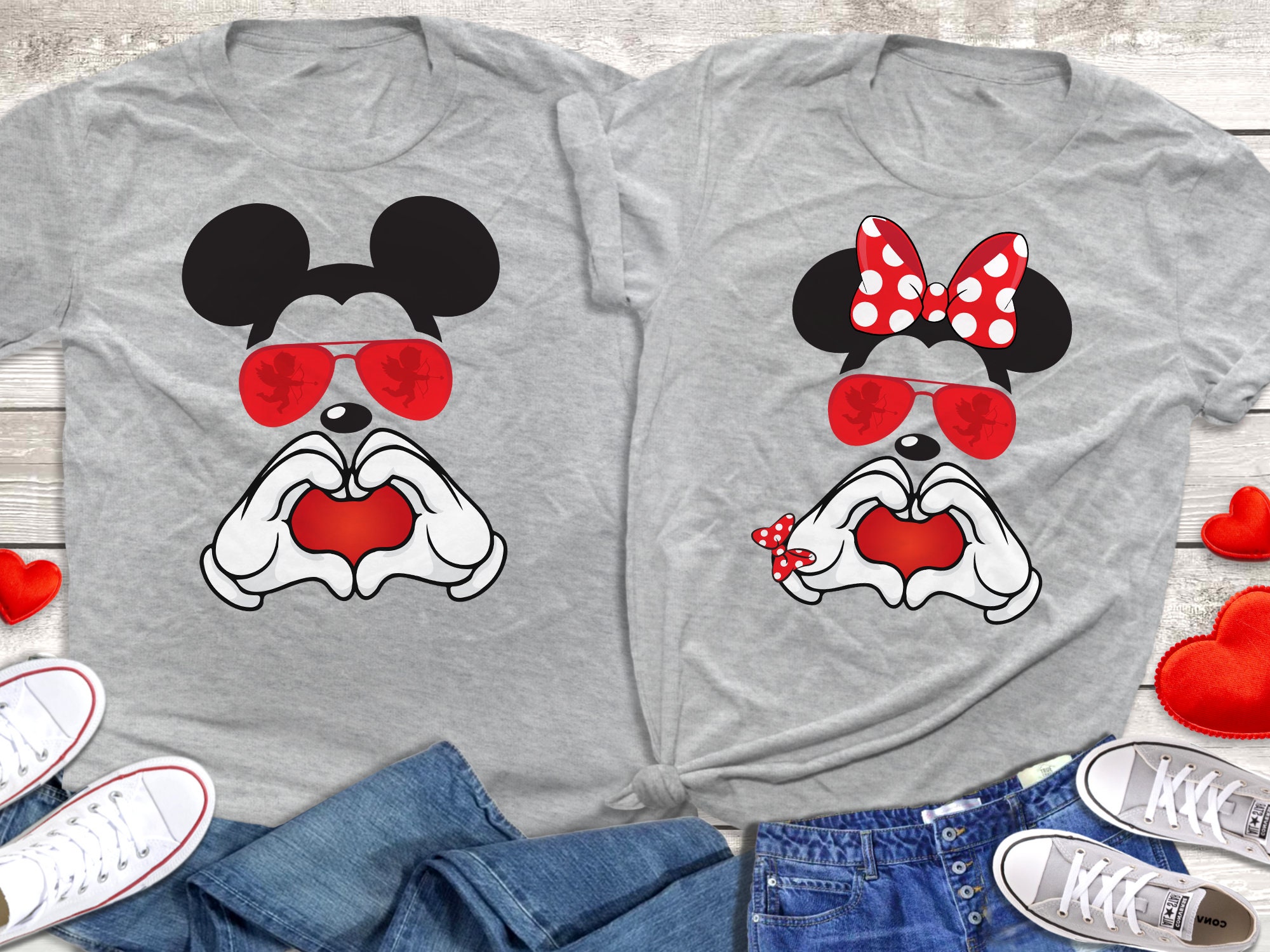 Discover Camiseta Disney Día de San Valentín Lindo Divertido Vintage para Hombre Mujer