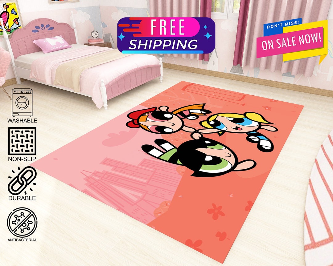 Powerpuff Girls Rug, Powerpuff Girls Series, Cartoon Rug, Popular Rug