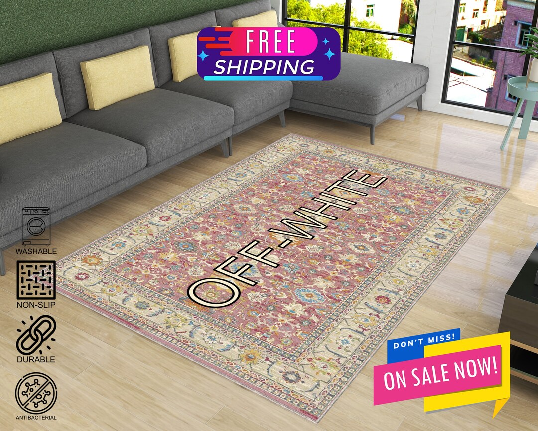 Off-white Rug, Design Rug, Living Room Rug, Salon Rug, Art Rug, Non ...