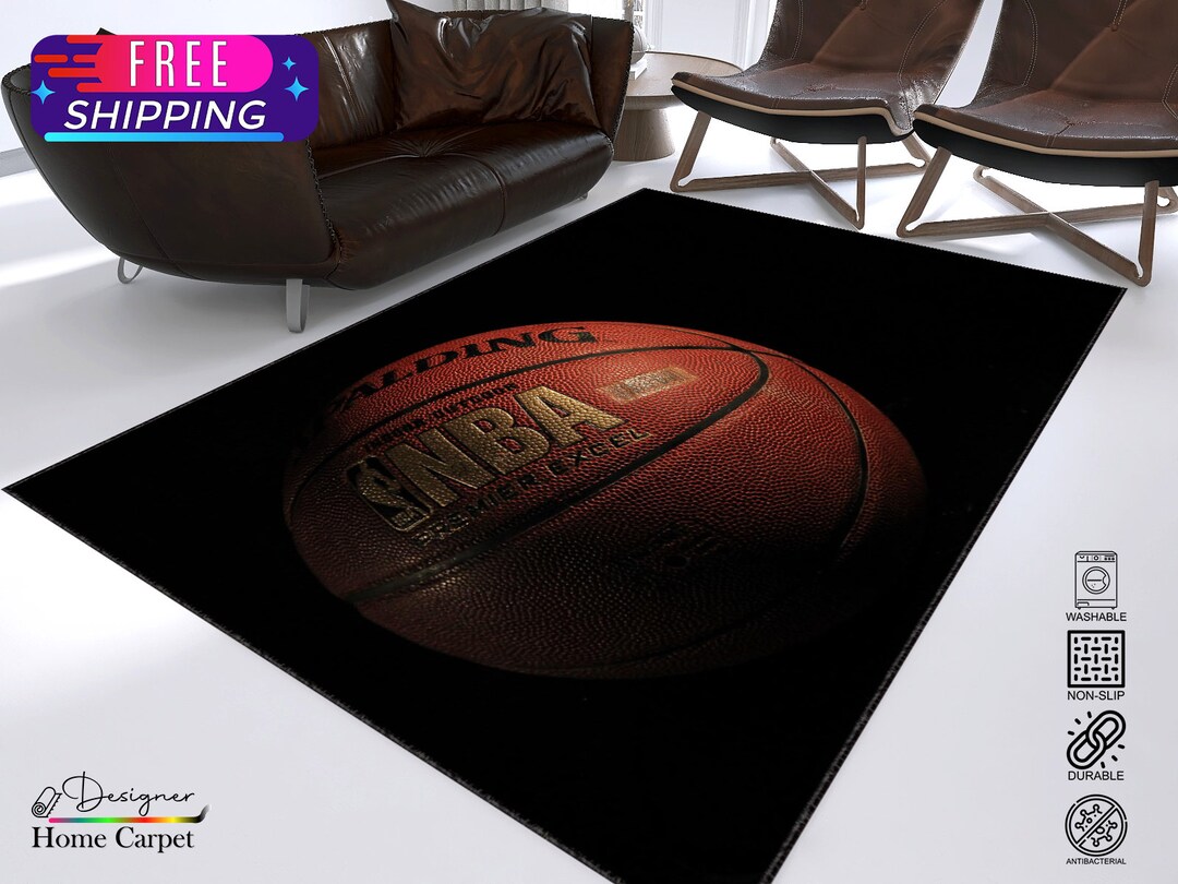 Basketball Themed Rug Ball Rug Minimalist Rug Sports Themed Etsy