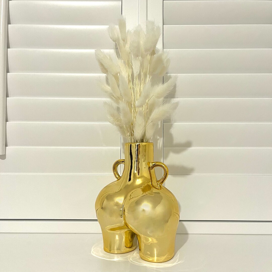 UK Handmade Gold Booty Vase, Bum Vase, Female Body Vase, Home Decor