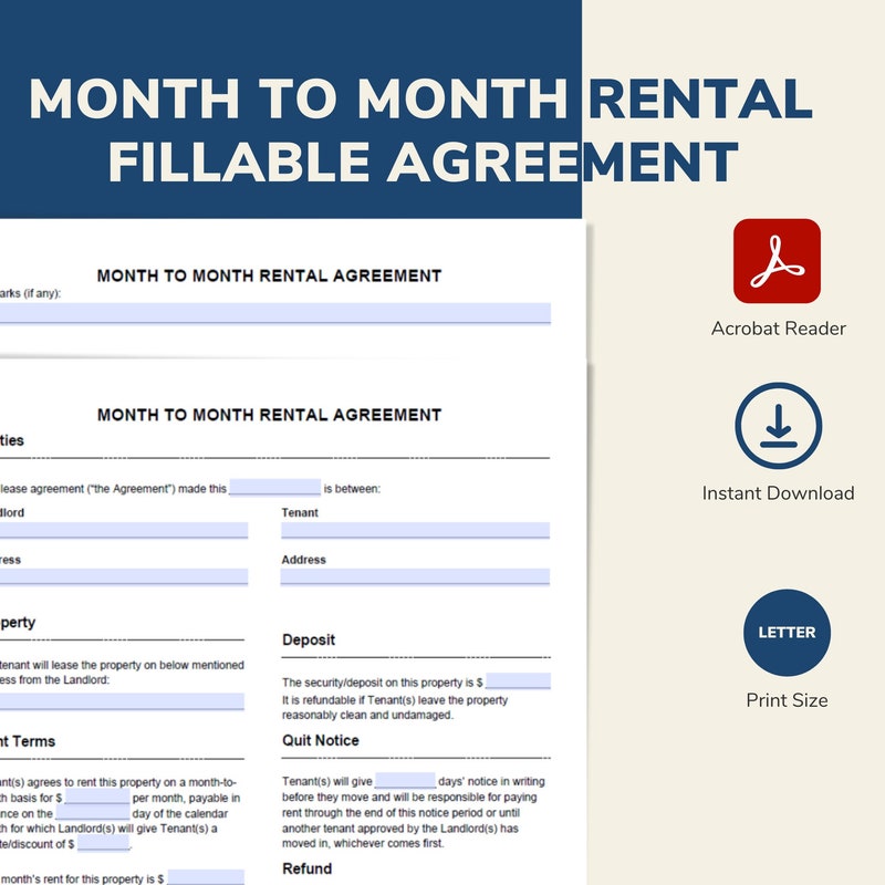 Residential Monthly Agreement Etsy