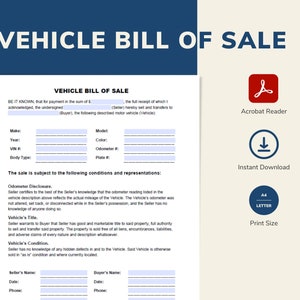 Factura de Venta de Vehículo Automotor / Plantilla Rellenable e Imprimible / Disponible en PDF / Tamaños en Carta y A4 /