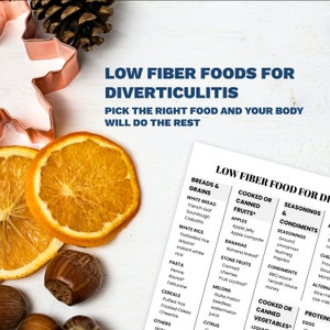 Alimentos bajos en fibra para la diverticulitis / Imprimir carta y A4 en formato PDF