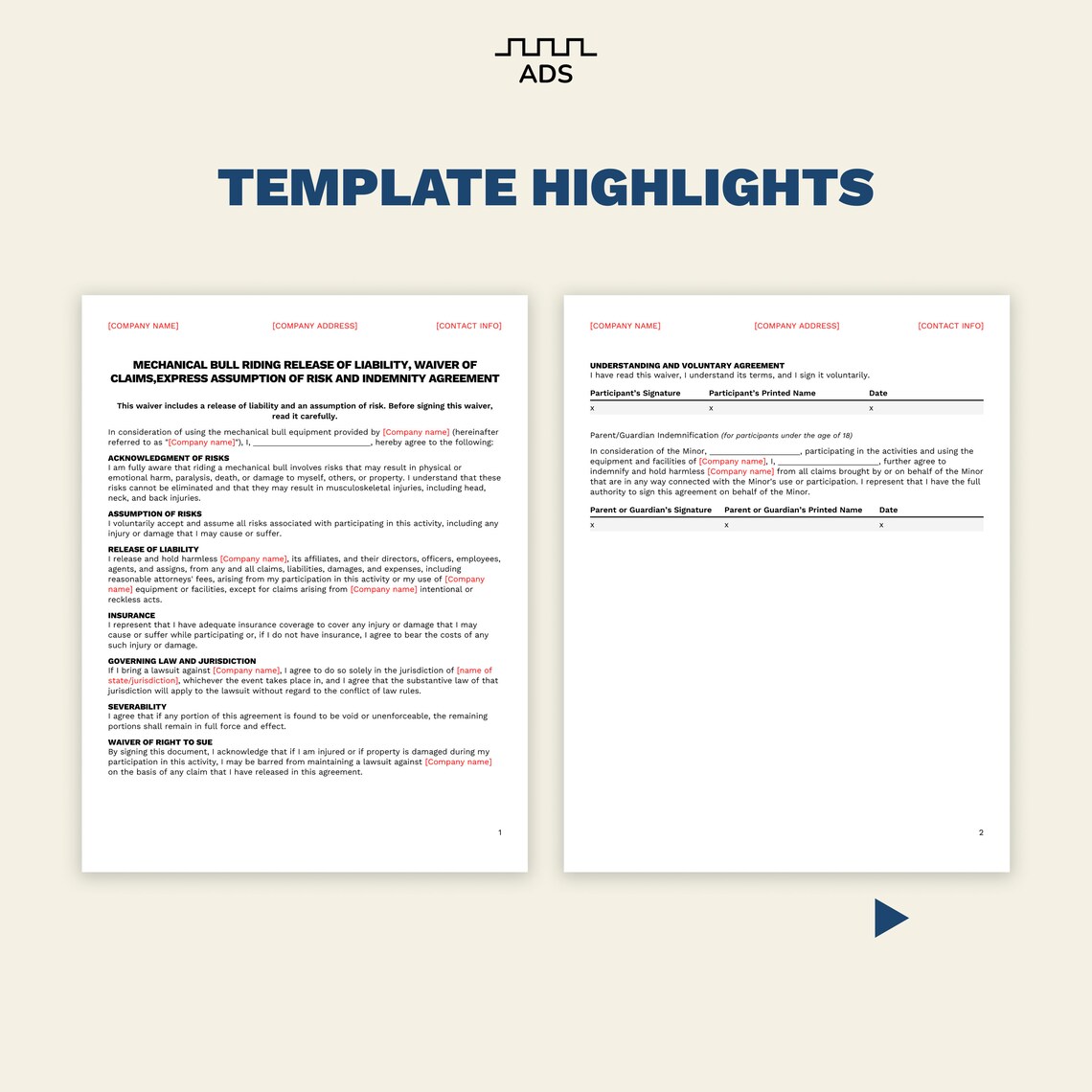 Mechanical Bull Liability Waiver Form Rodeo Bull Liability Waiver