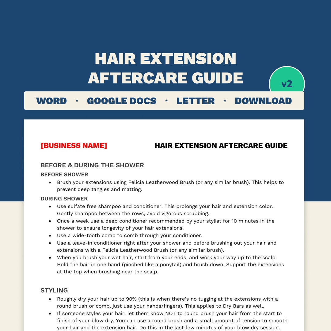 Hair Extension Aftercare Guide Hair Extension Care Instructions
