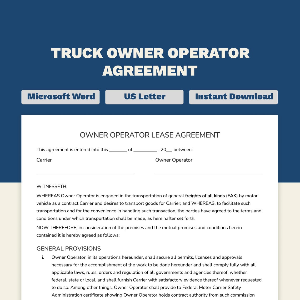 Image 8 for Owner Operator Lease Agreement Template