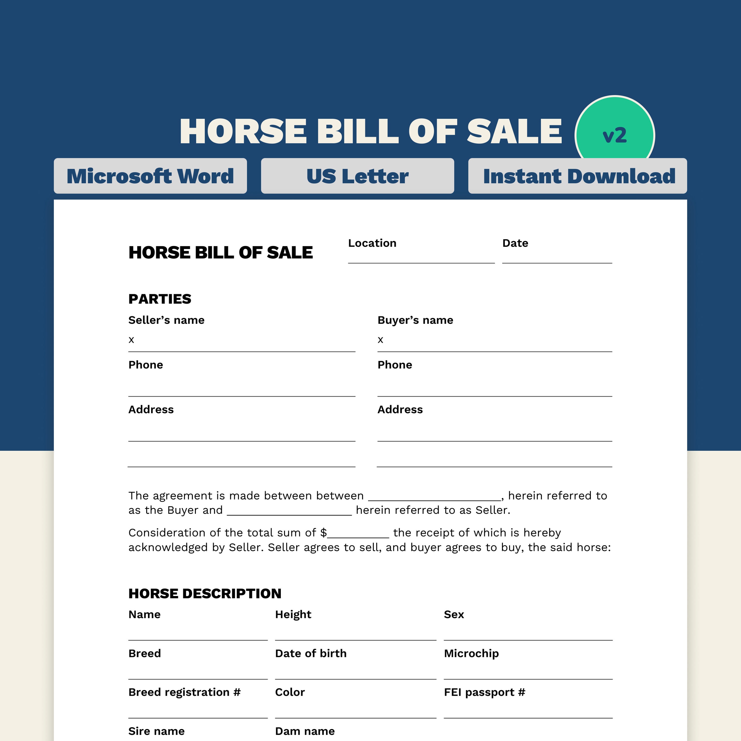 Horse Bill of Sale Form Printable Template Word Template Letter Size 4 Horse Bill of Sale Form Printable Template Word Template Letter Size 4