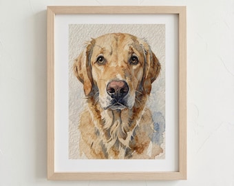 Watercolor Pet Portrait from Photo Custom Cat Painting Mini Digital Art Print