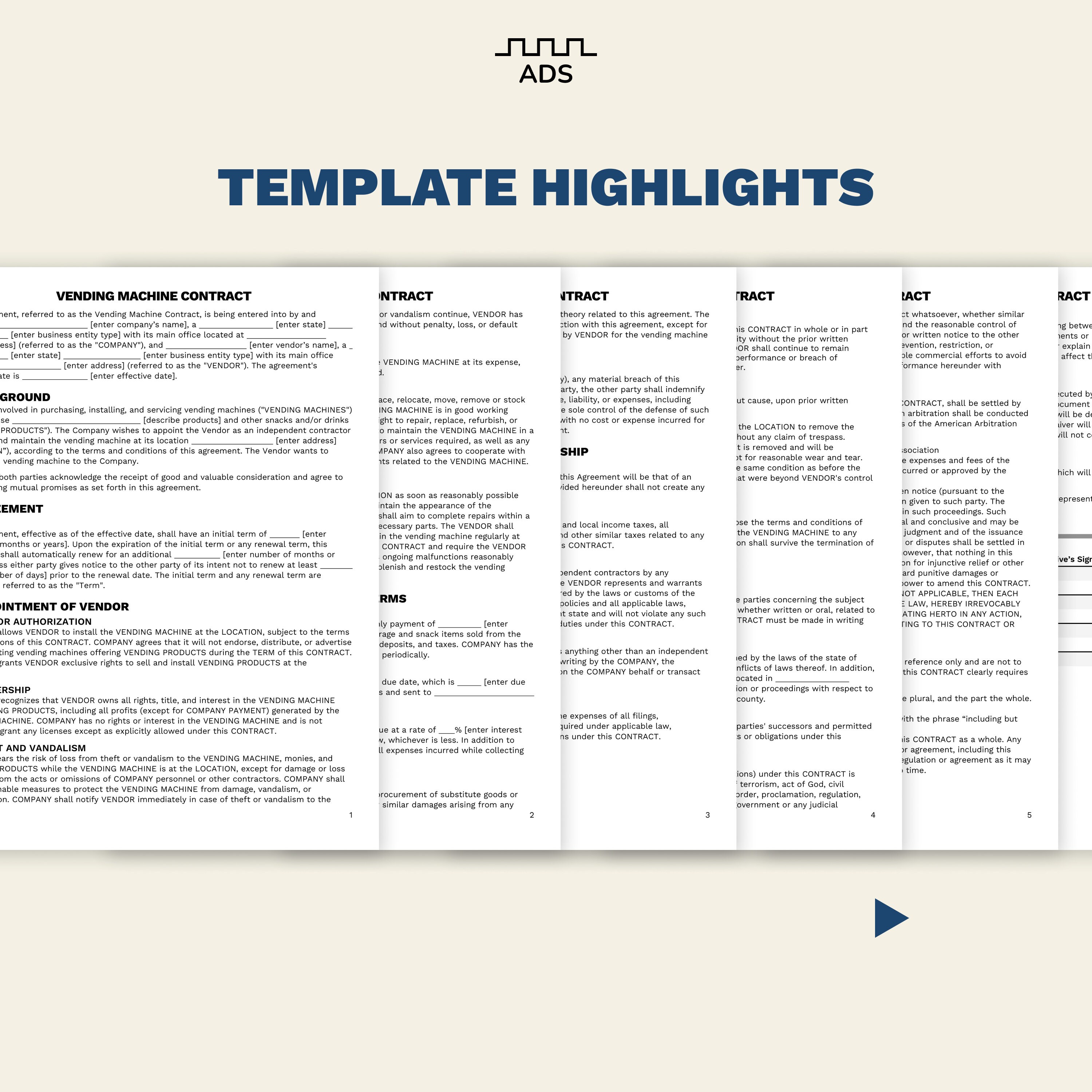Vending Machine Contract Template Microsoft Word and Google Docs Vending Machine Contract Template Microsoft Word and Google Docs