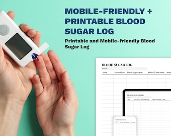 Blood Sugar Log | Diabetes Glucose Tracker, Printable PDF & Google Docs