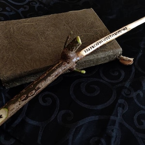 Ash Divination Wand reproduction "Runers Wand" Elder Futhark, Runic, Wicca, Druid, Erilaz, Runer, solstice, witch, warlock, magick, cosplay.