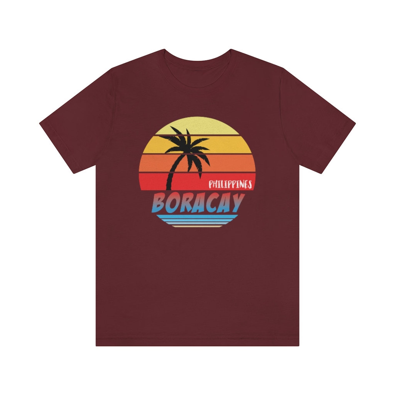Boracay Philippines Shirt Retro Sunset Shirt Beach Vacation Etsy