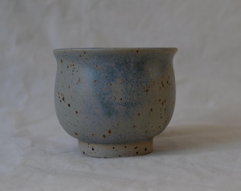 Handmade Speckled Blue Stoneware Cup - Wheel Thrown Ceramic Wabi Sabi Coffee Cup
