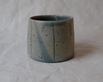 Handcrafted Blue Ceramic Cup 250 ml – Stoneware Coffee Cup - Wheel Thrown Pottery Mug
