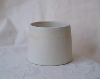 Handmade Stoneware Cup 200 ml – Minimal White Ceramic Cup