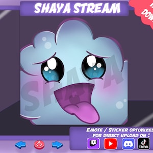 Emotes cloud tongue gasm ahegao, sub-emotes, text, emotes discord twitch tiktok youtube, emotes pack tongue pull tang roll ojo ojos picante