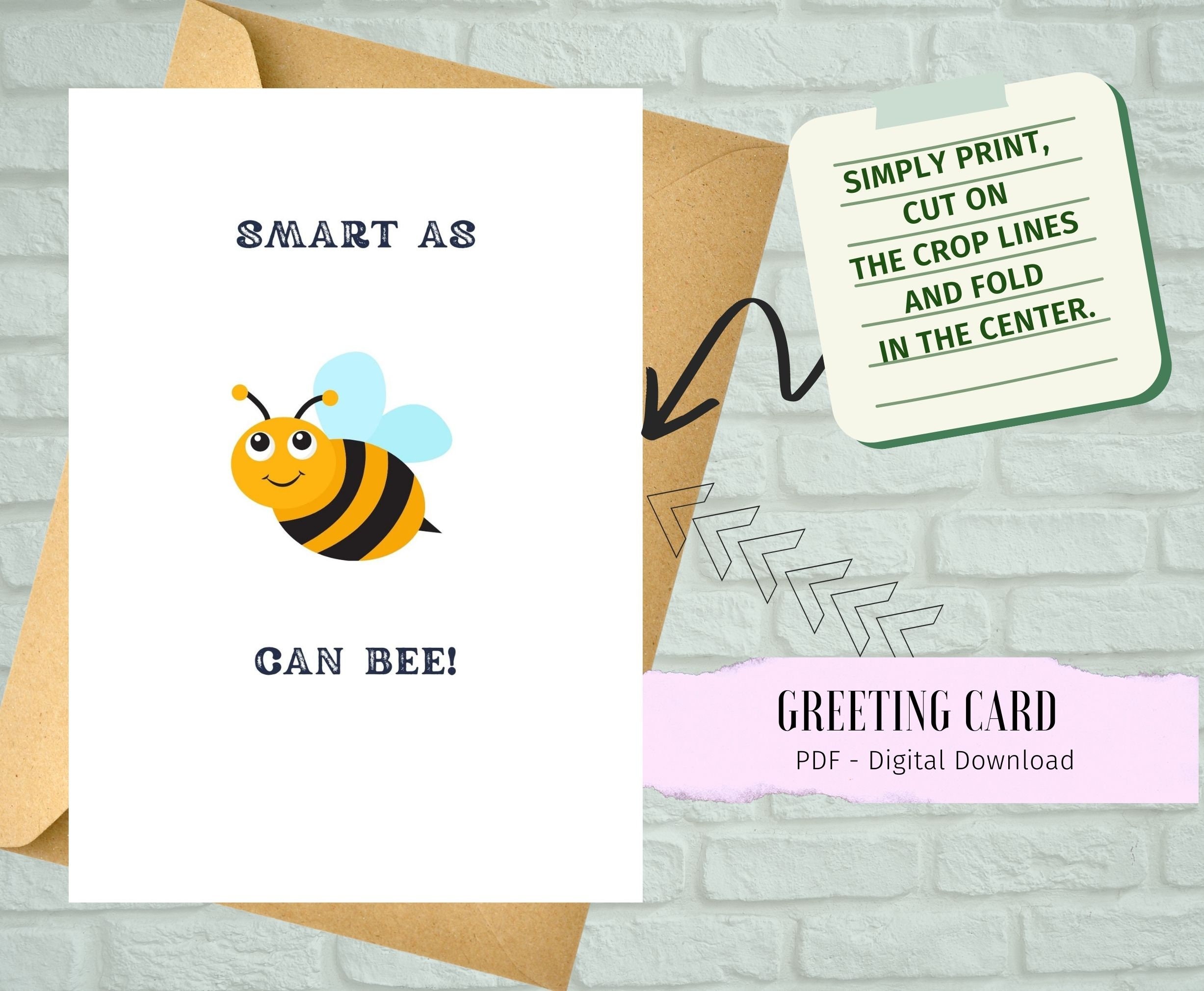 Cute Punny Greeting Card / Printable Card / Instant Download PDF / Card ...