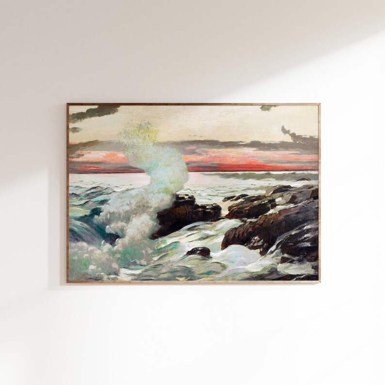 Vintage Beach Art Print Instant Downloadhistorical Etsy