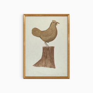 Art imprimable vintage poule, impression de ferme ancienne, art animalier vintage, décoration de ferme, peinture française rustique, art country vintage