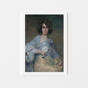 Digital Download, Rustic European Painting, Vintage Country Art, Vintage Moody Art Print, Female Oil Painting, Portrait of Woman