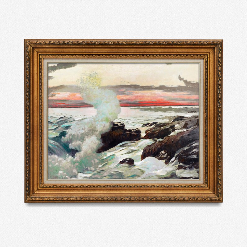 Vintage Beach Art Print Instant Downloadhistorical Etsy