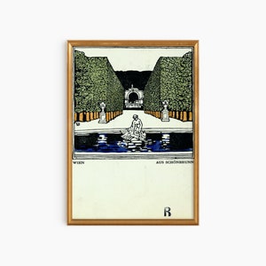 Vintage Art Print,Schönbrunn Palace, Vintage Art Download,Graphic Art Print, Minimalist Art Print,French Apartment Aesthetic,Modernism Print