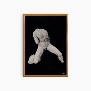 Vintage Black and White Print, Greek Mythology Statue,Digital Art, Light Academia Print,Gallery Wall, Neutral Tones Art