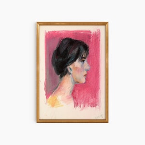Light Academia Download, Female Portrait Sketch,Digital Art, Academia Aesthetic,Gallery Wall, French Art Sketch