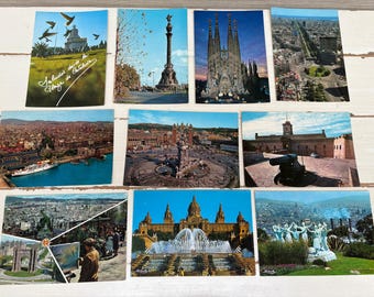 Espanha Barcelona Cartões Postais Nostalgia Ephemera Viagem x 10