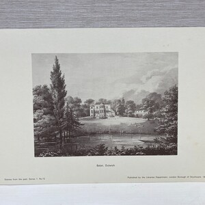 Belair Dulwich  Facsimile Print London Borough of Southwark 1972 - 21 x 30 cm