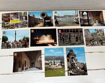Espanha Barcelona Cartões Postais Nostalgia Ephemera Viagem x 11