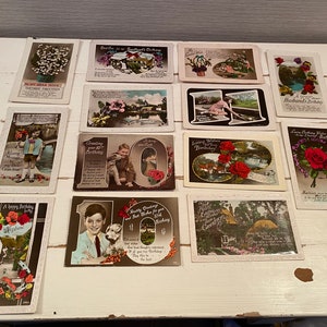 13 cartes postales vintage à collectionner pour anniversaire, fête et occasion