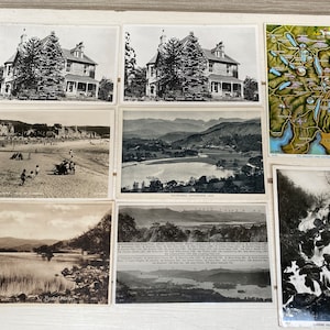 7 Cartes postales vintages Lake District, Cumbria, Écosse