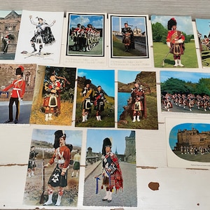 Cartes postales militaires vintage Guards / Pipers x13