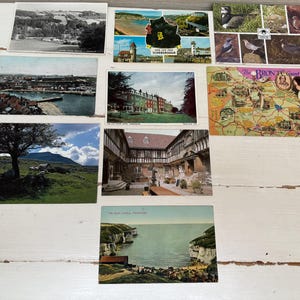 Yorkshire Neun Vintage Postkarten - Scar Borough, Bronte Country, York, Harrogate