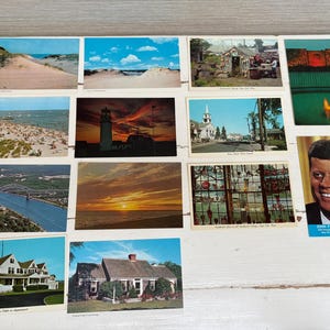 13 cartes postales vintage des années 1980, États-Unis, Cape Cod, Massachusetts