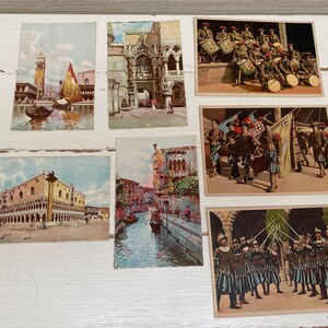 Italie Venise et Florence - Sept cartes postales anciennes