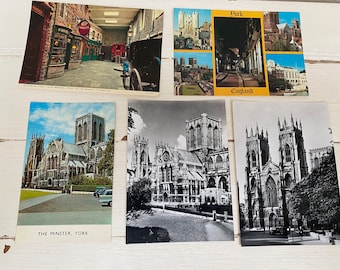 York Vintage Postcards x 5 - The Minster , Castle Museum